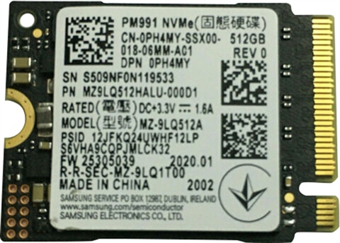Samsung MZ-9LQ512C PM991 512GB 2230 NVMe M.2